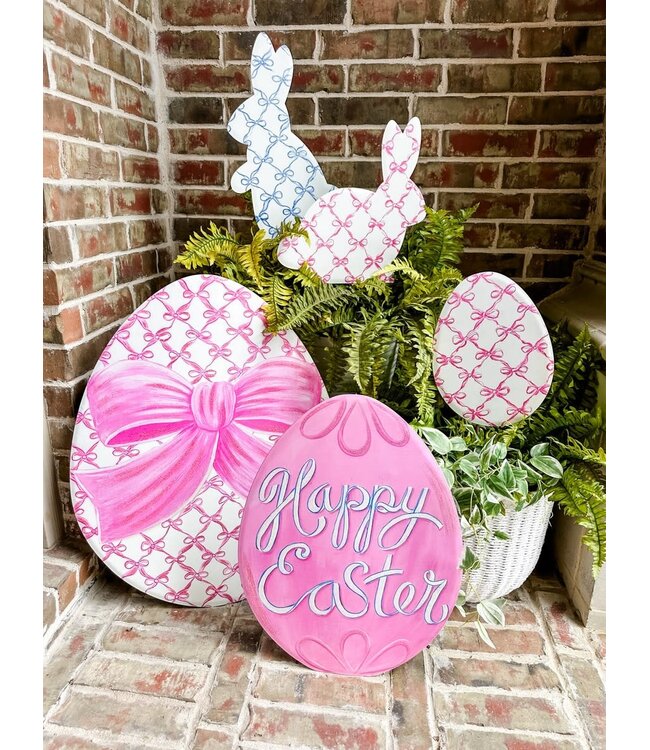 THE ROUND TOP COLLECTION Pink "Happy Easter" Egg