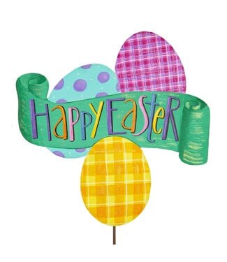 THE ROUND TOP COLLECTION "Happy Easter" Egg Banner Sign