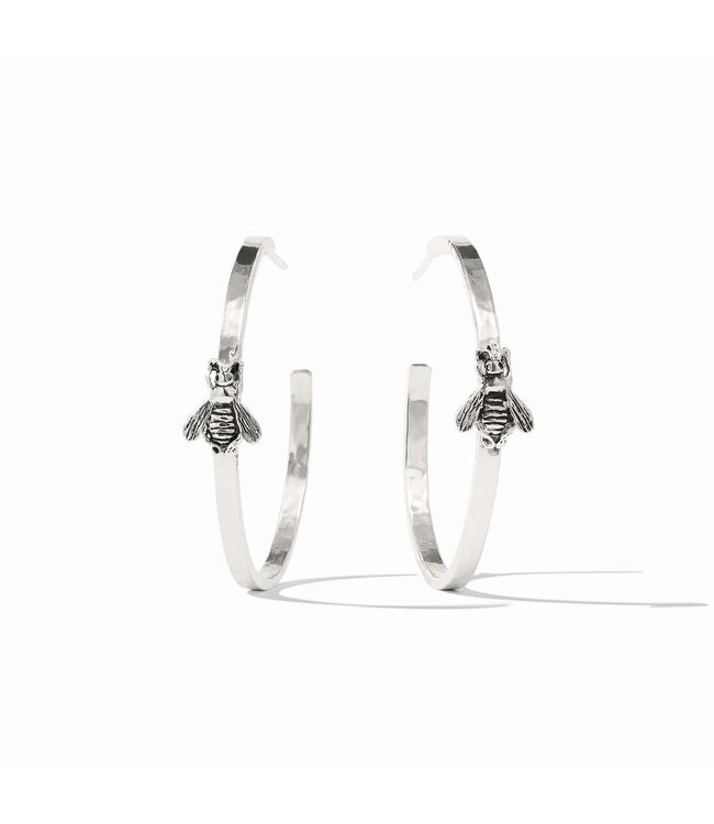 JULIE VOS Bee Hoop Silver Earrings