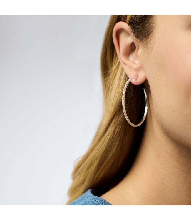 JULIE VOS Windsor Hoop Silver Earrings