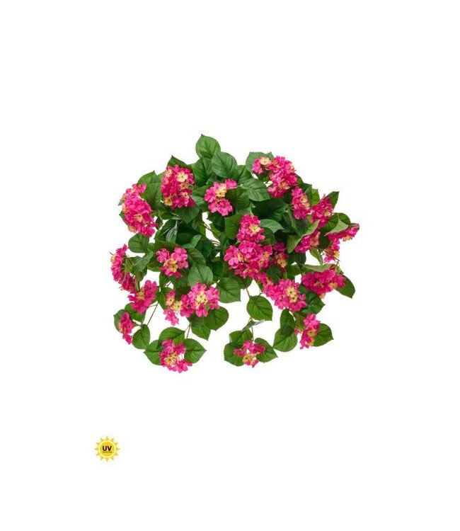 27" UV Hanging Hydrangea Plant