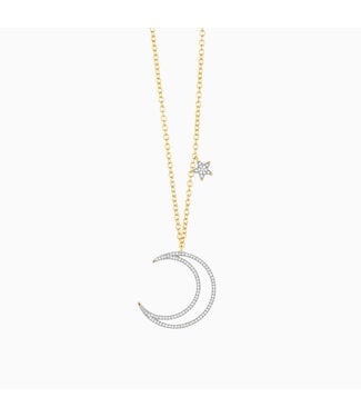 ELLA STEIN Waterproof Crescent Moon & Star Pendant Necklace