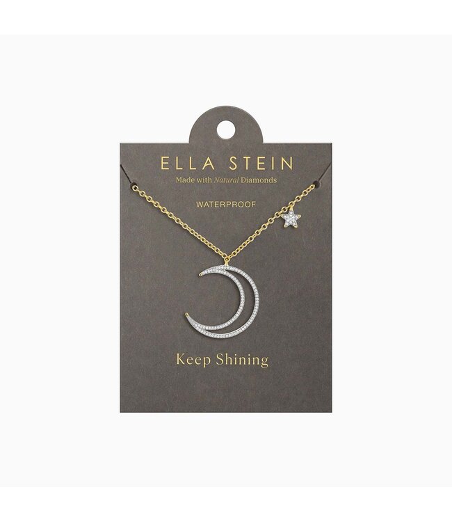 ELLA STEIN Waterproof Crescent Moon & Star Pendant Necklace
