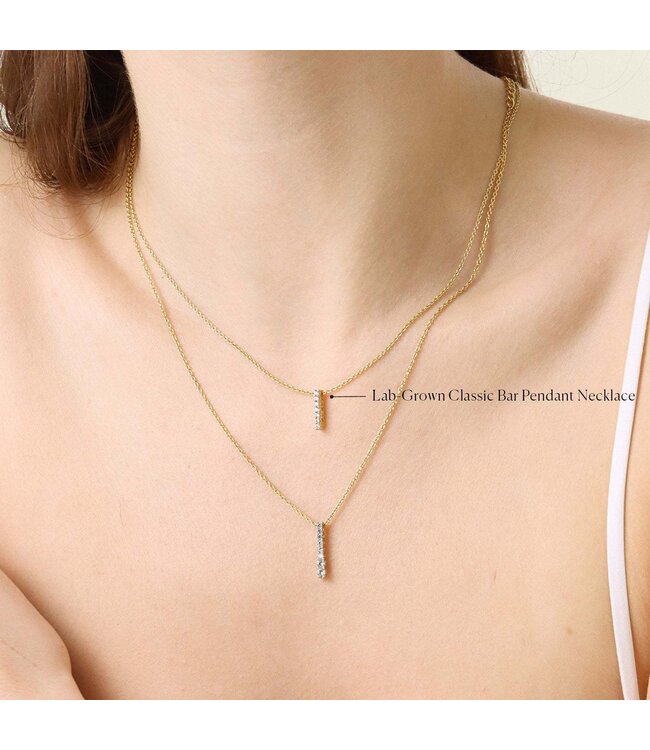 ELLA STEIN Lab-Grown Classic Bar Pendant Necklace