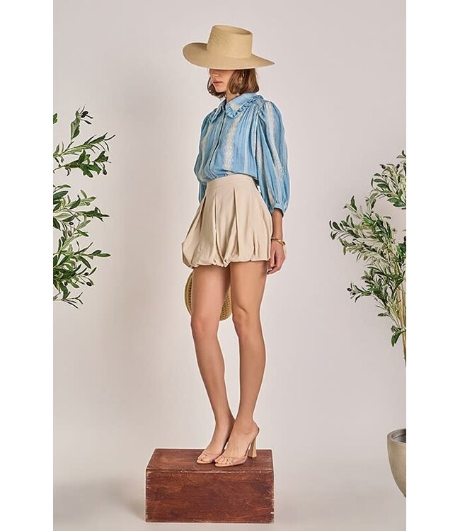 Crissy Embroidered Ruffle Collar Blouse