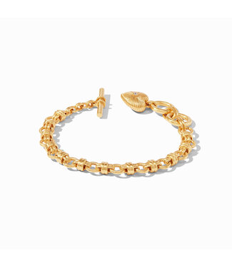 JULIE VOS Esme Heart Bracelet Gold Cubic Zirconia