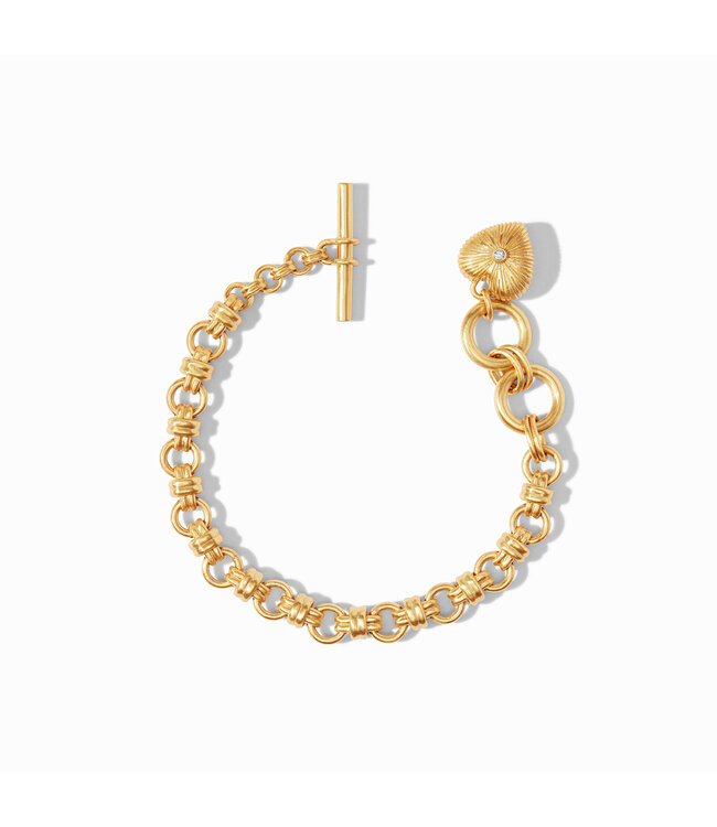 JULIE VOS Esme Heart Bracelet Gold Cubic Zirconia