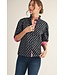 Sarah Solid Contrast Detail Button Down Floral Top