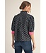 Sarah Solid Contrast Detail Button Down Floral Top