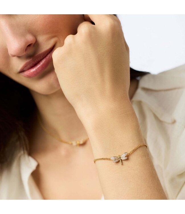 JULIE VOS Dragonfly Pave Delicate Bracelet Cubic Zirconia