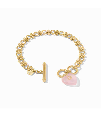 JULIE VOS Heart Link Bracelet Pink Quartz