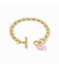 JULIE VOS Heart Link Bracelet Pink Quartz