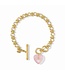 JULIE VOS Heart Link Bracelet Pink Quartz
