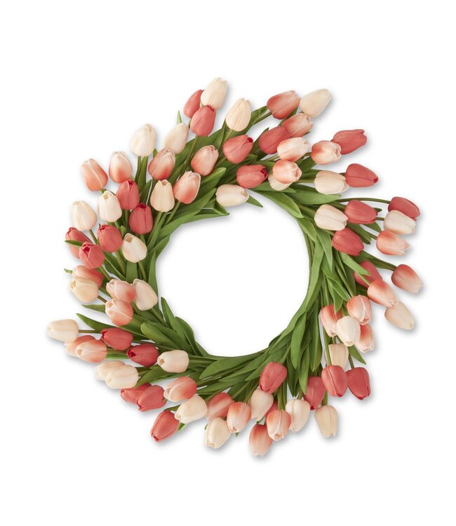 22 Inch Real Touch Mini Tulip Wreath