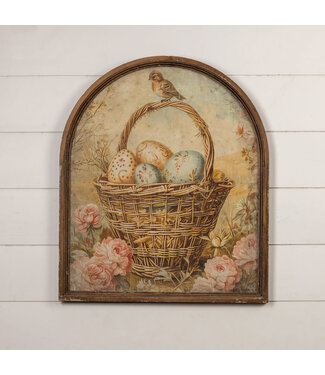 Arched Framed Eggs in Basket Print