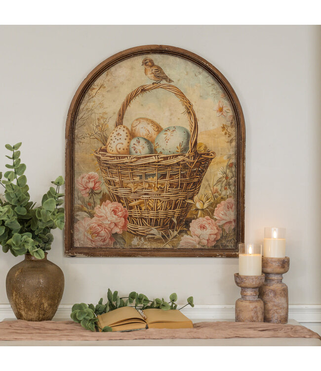 Arched Framed Eggs in Basket Print