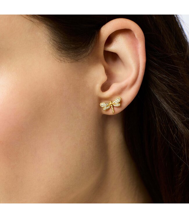 JULIE VOS Dragonfly Pave Stud Cubic Zirconia