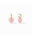 JULIE VOS Heart Hoop & Charm Earring Pink Quartz