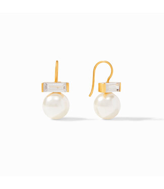 JULIE VOS Charlotte Earring Gold Cubic Zirconia/Pearl