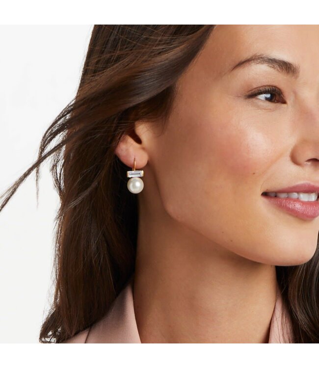 JULIE VOS Charlotte Earring Gold Cubic Zirconia/Pearl