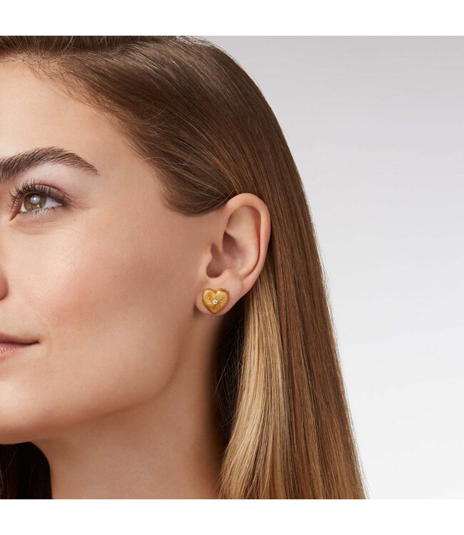 JULIE VOS Esme Heart Stud Cubic Zirconia