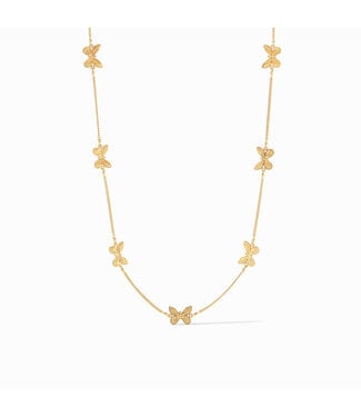 JULIE VOS Butterfly Delicate Station Necklace Gold