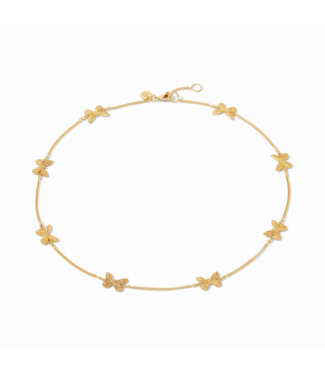 JULIE VOS Butterfly Delicate Station Necklace Gold