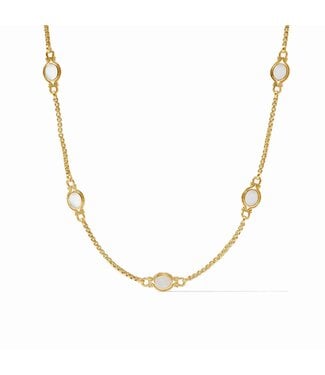 JULIE VOS Saratoga Stone Station Necklace Mother of Pearl