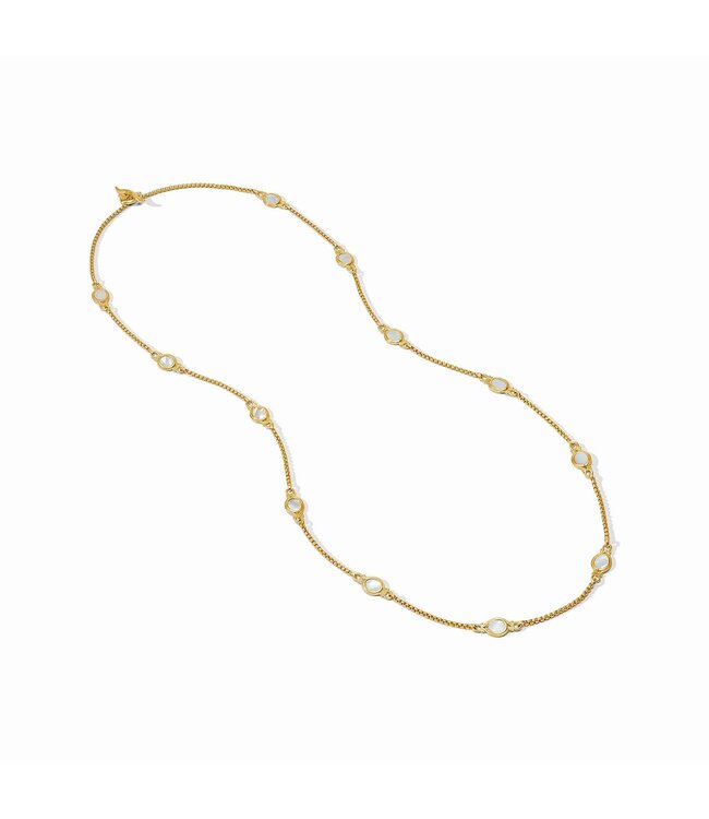 JULIE VOS Saratoga Stone Station Necklace Mother of Pearl