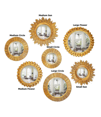 Gold Leaf Convex Wall Mirror