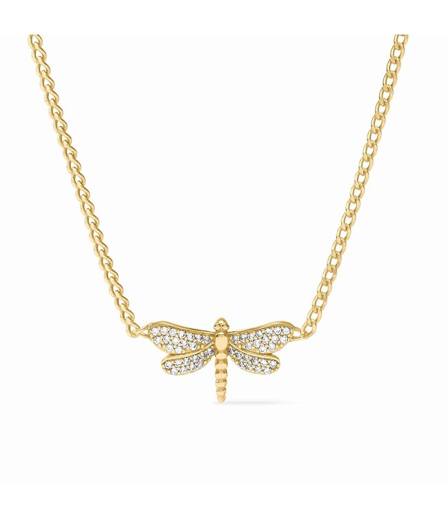JULIE VOS Dragonfly Pave Delicate Necklace Cubic Zirconia