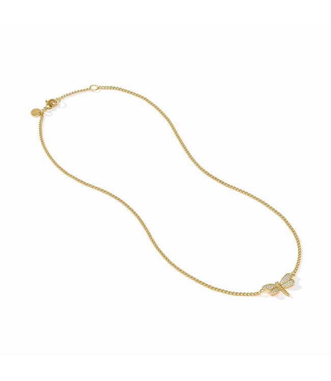 JULIE VOS Dragonfly Pave Delicate Necklace Cubic Zirconia