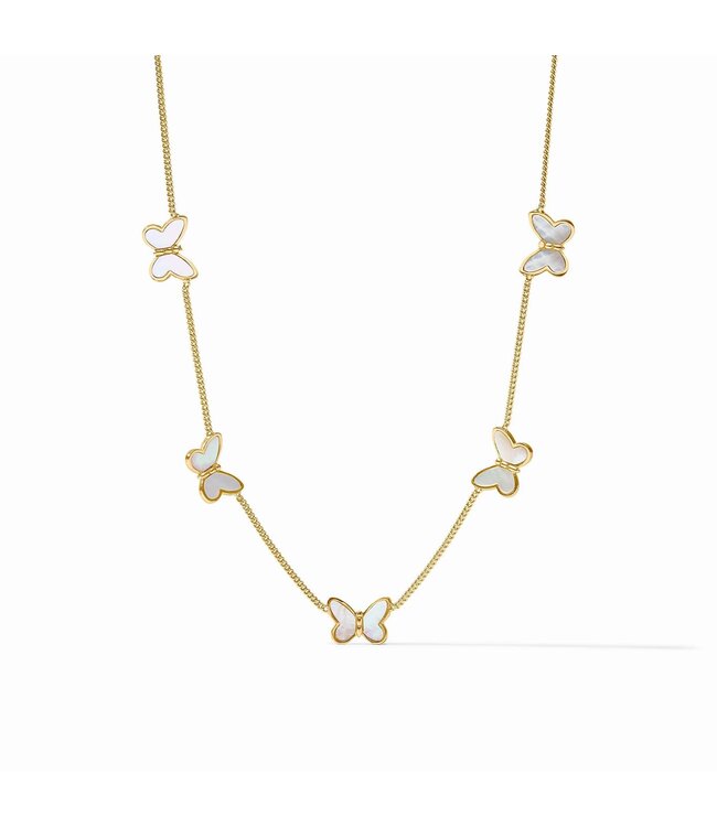 JULIE VOS Papillon Delicate Station Necklace Mother of Pearl