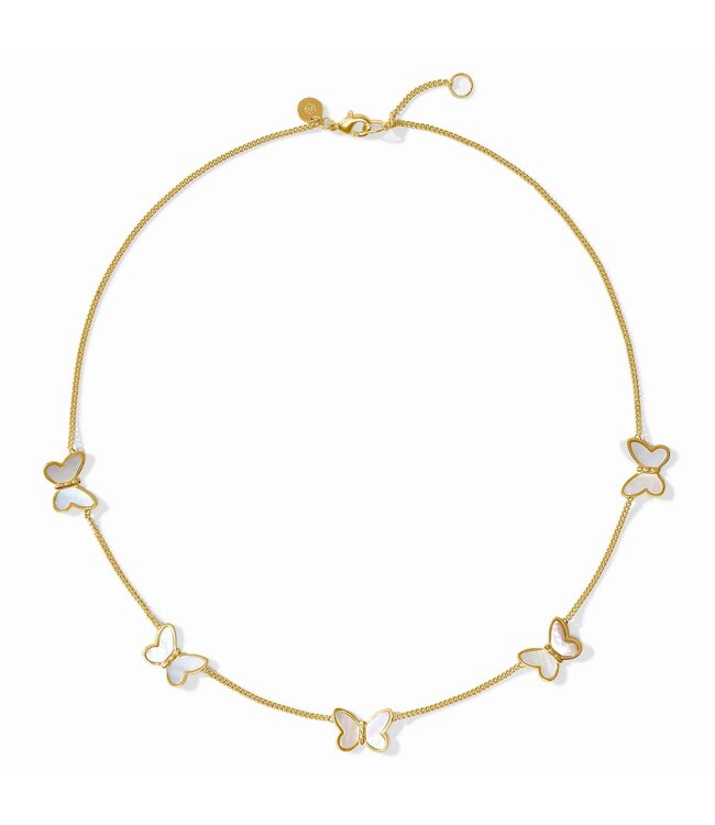 JULIE VOS Papillon Delicate Station Necklace Mother of Pearl