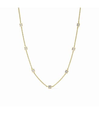 JULIE VOS Jolie Delicate Station Necklace Cubic Zirconia