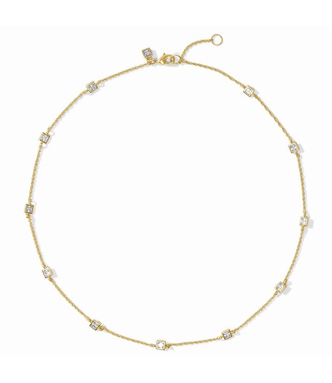 JULIE VOS Jolie Delicate Station Necklace Cubic Zirconia