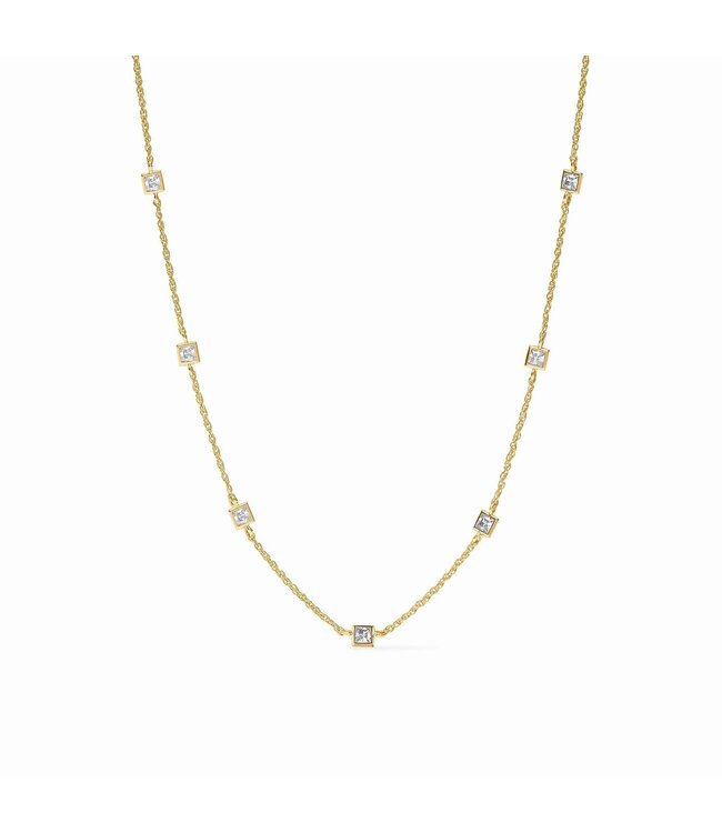 JULIE VOS Jolie Delicate Station Necklace Cubic Zirconia