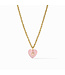 JULIE VOS Heart Delicate Necklace Pink Quartz