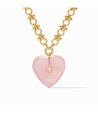 JULIE VOS Heart Necklace Pink Quartz