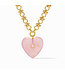 JULIE VOS Heart Necklace Pink Quartz