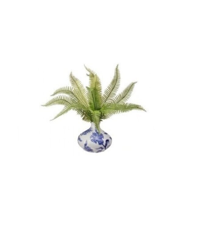 11.5" Plastic Natural Fern Ceramic Vase - Sold Individually