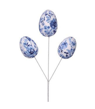 Fabric Toile Easter Egg Pick X3 18”