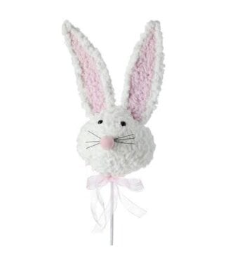 25" Furry Easter Bunny Head Pick