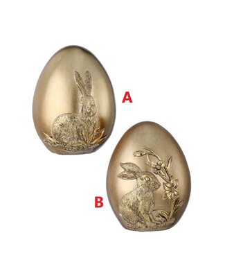 4.5" Resin Golden Egg with Bunny Embossed - Sold Individually
