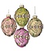 2.5" Glass Jewel Fleurette Egg Ornament - Sold Individually