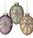 3.5" Glass Royalty Egg Ornament With Jewel Bow - Sold Individually