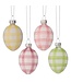 2" Glass Stripe Egg Ornament - Sold Individually