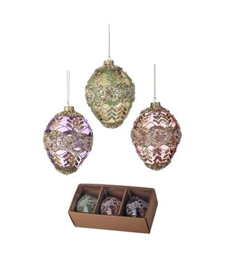 4.5" Glass Royalty Jewel Egg - Sold Individually