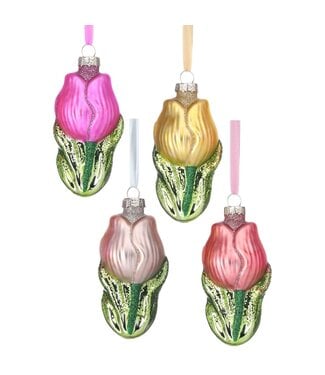 4" Glass Tulip Ornament - Sold Individually