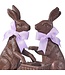 6.5" Resin Chocolate Bunny with Cart - Sold Individually